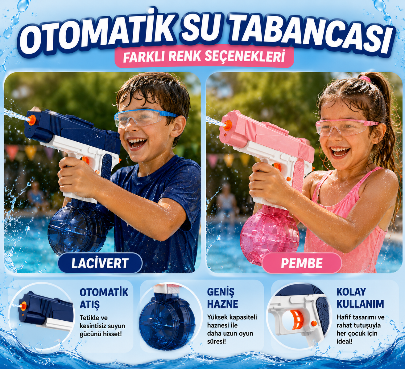 PLAYZYN™ Elektrikli Otomatik Su Tabancası