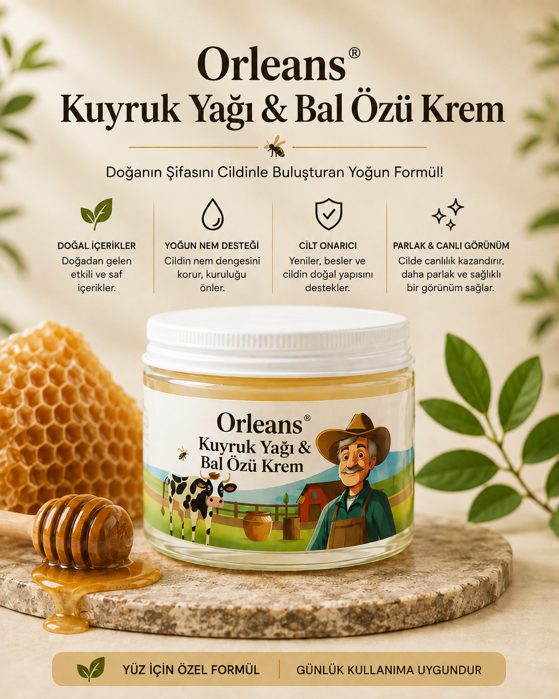 Orleans® Kuyruk Yağı & Bal Özü Krem