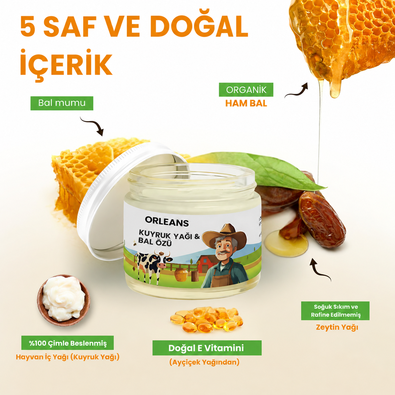 Orleans® Kuyruk Yağı & Bal Özü Krem